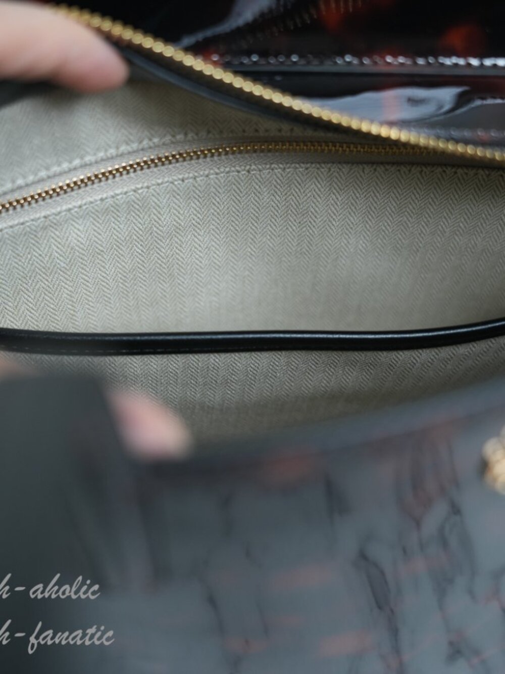 Tory Burch Emerson Tortoise Patent Leather Work Tote 165968 NWT - Picture 8 of 10